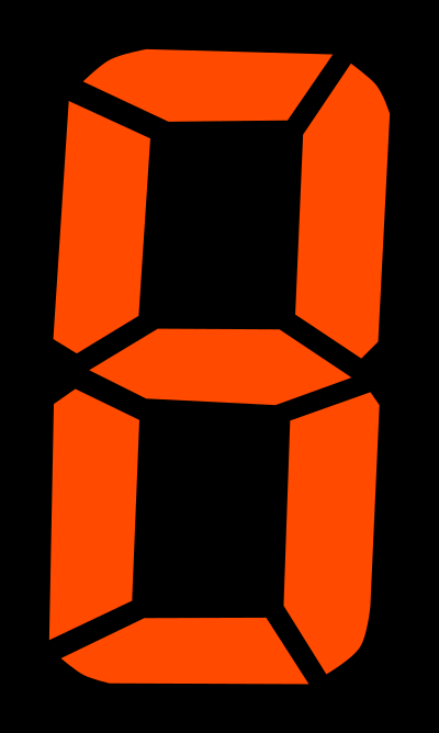 7 segment display - 8 clipart