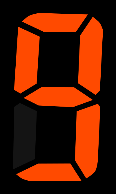 7 segment display - 9 clipart