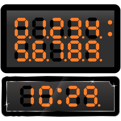 7-segments clock clipart