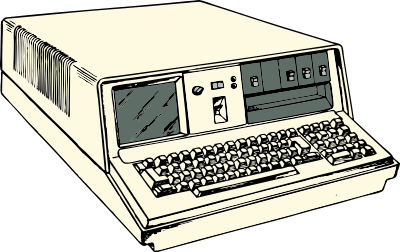70s era portable computer clipart