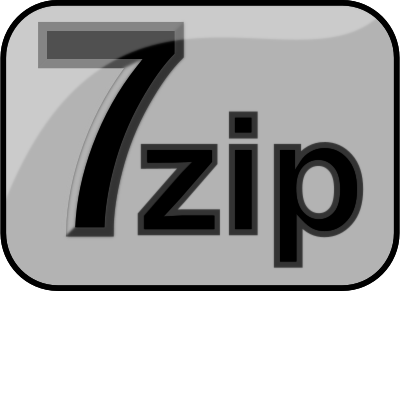 7zip Glossy Extrude Gray clipart