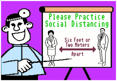 8-Bit Social Distancing clipart