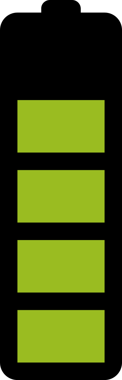 80% charged battery clipart