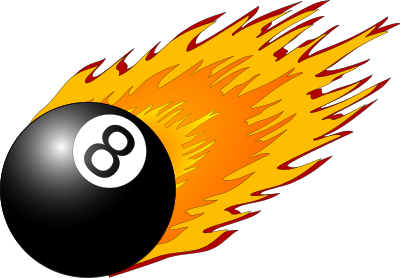 8ball with flames clipart