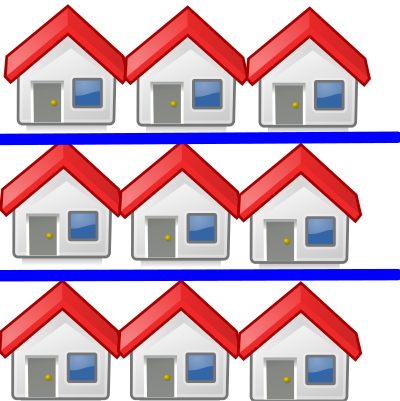9 houses clipart