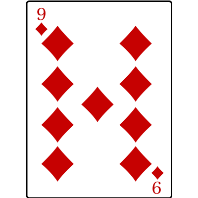 9 of Diamonds clipart