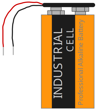 9 V battery with clip clipart