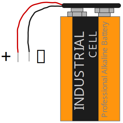 9 V battery with clip and polarity clipart