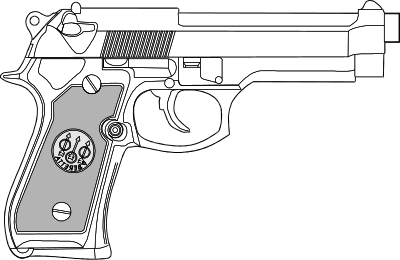 9mm pistol clipart