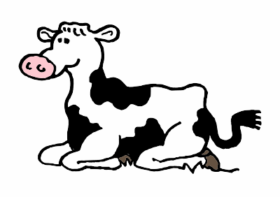A black and white cow clipart