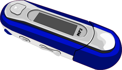 A Blue old style MP3 Player clipart