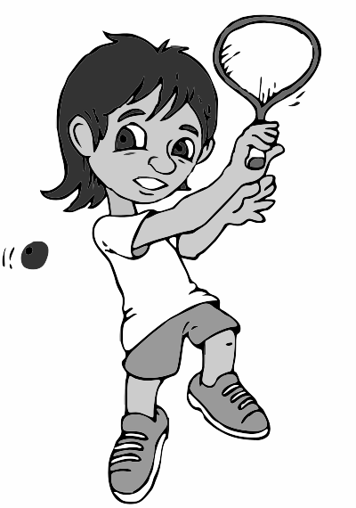 A Boy playing Squash clipart