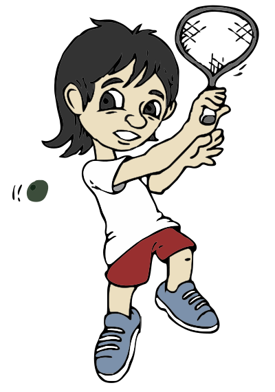 A Boy Playing Squash - Colour Remix clipart