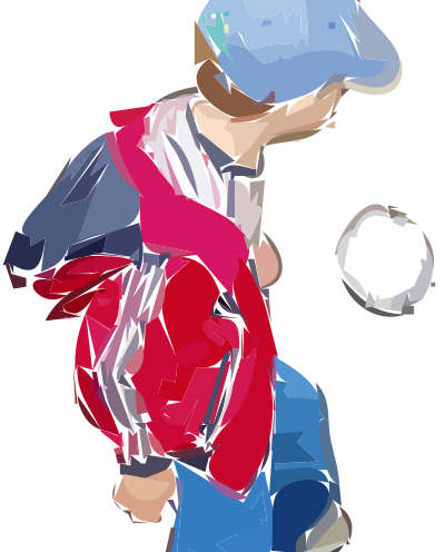 A boy plays soccer clipart