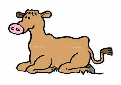 A Brown Cow lying down clipart