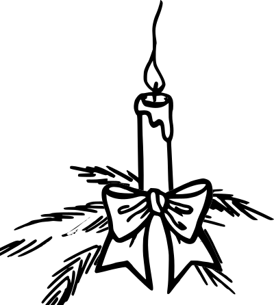 A Candle with a Bow clipart