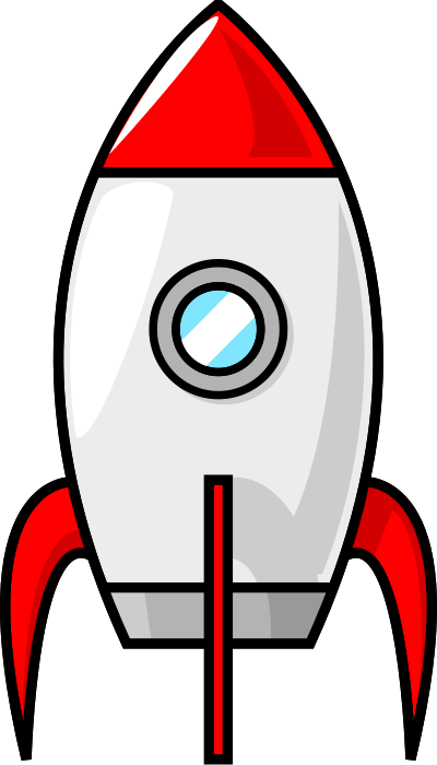 A cartoon moon rocket clipart