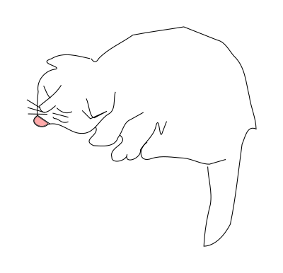 A cat drinks water. clipart
