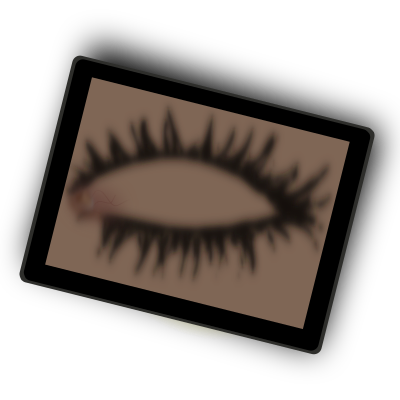 A Closed Eye on Tablet clipart
