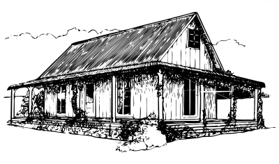 A Colonial House in New Zealand clipart