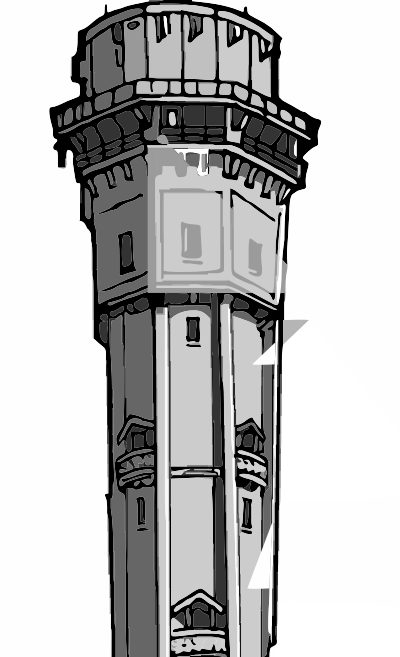 A Concrete Water Tower clipart