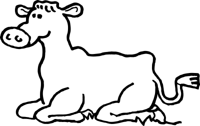 A Cow lying down clipart