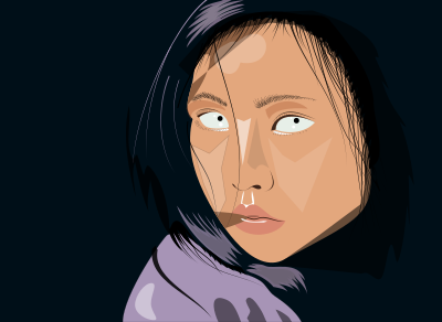 A cute girl clipart