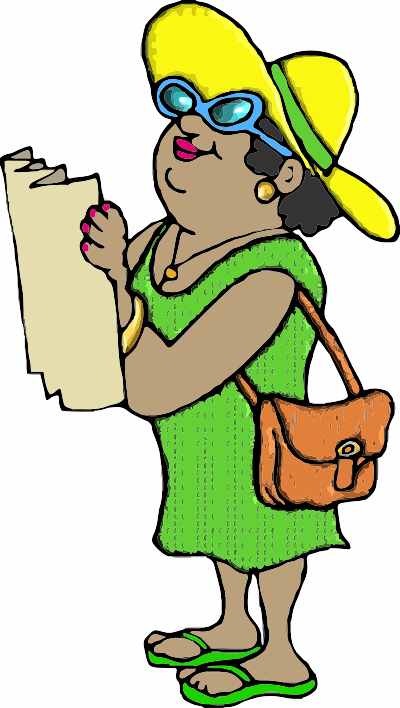 A Dark Skinned Tourist Woman clipart