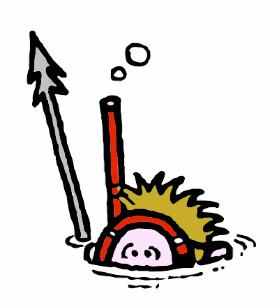 A diver with snorkel clipart