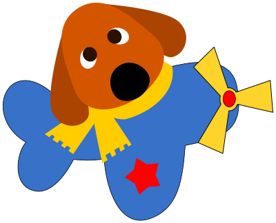 A dog in a plane clipart