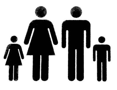 A family of friendly graphics clipart