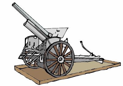 A Field gun from the 2nd world war clipart