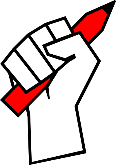 A Fist with a Pencil clipart