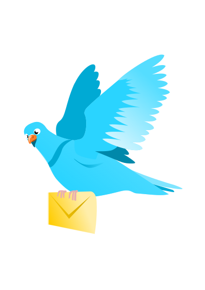 A Flying Pigeon delivering a message clipart