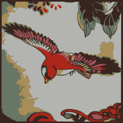 A found bird Chinese calligraphy style clipart