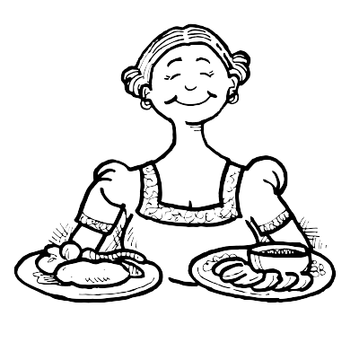 A German lady with food clipart