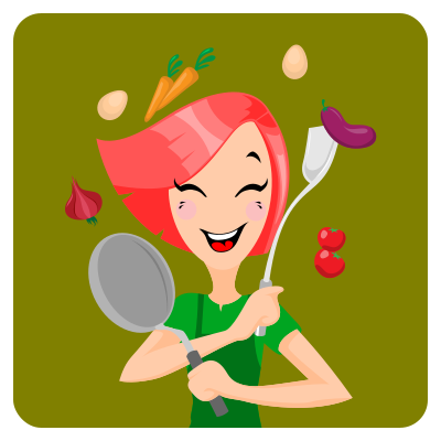 A girl prepares cooking clipart