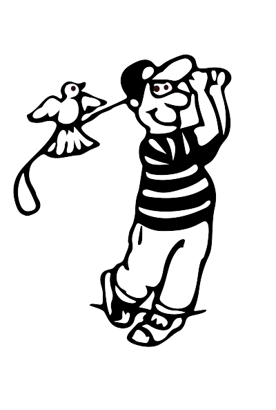 A Golfer in b-w clipart