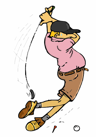 A Golfer missing the ball clipart