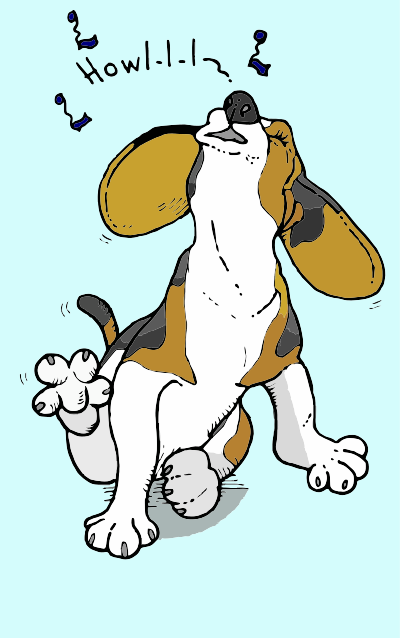 A howling Dog clipart