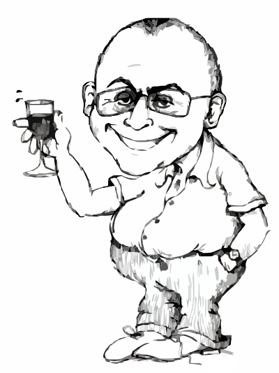A Man drinking Wine clipart
