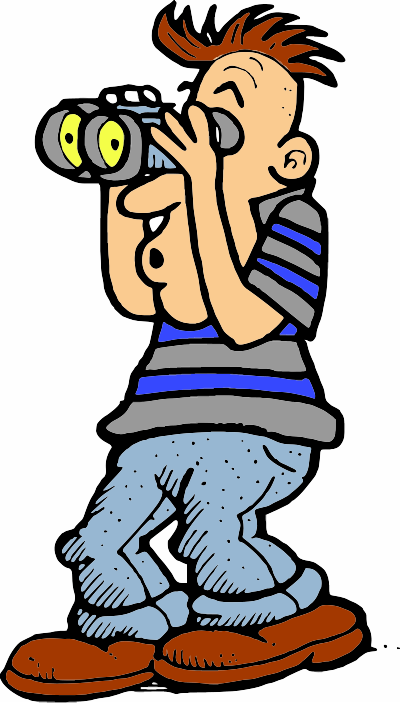 A Man looking through binoculars clipart