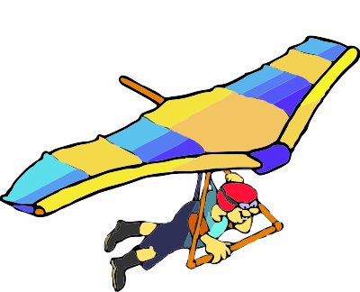 A Man riding a Hand Glider clipart