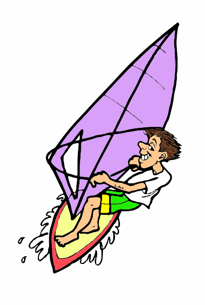 A man windsurfing clipart