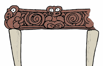 A Maori Carving done in wood clipart