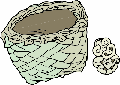 A Maori Flax Bag and bone Tiki clipart
