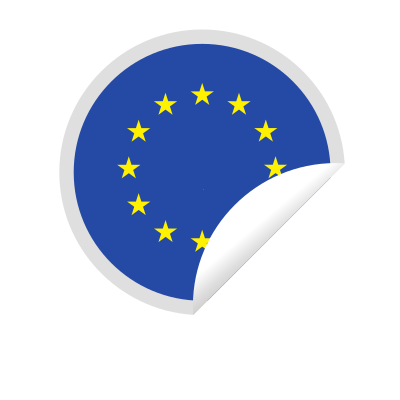 A peeling sticker with the flag of European Union clipart