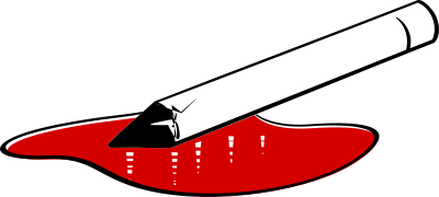 A pencil in blood clipart