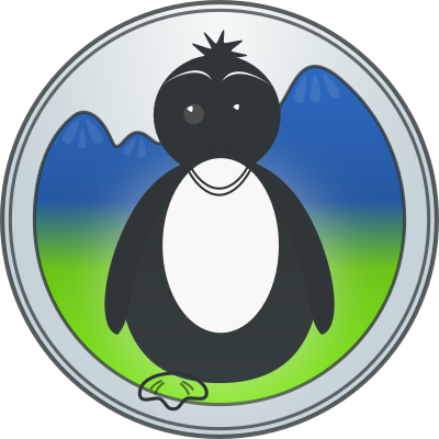 A penguin in the mountains clipart