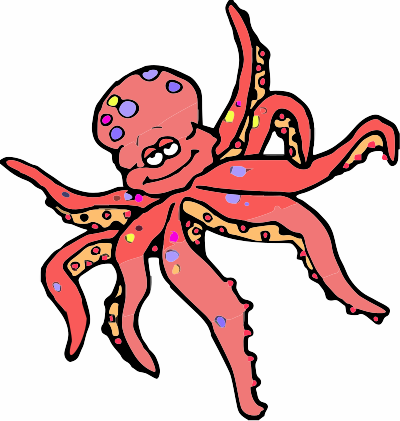 A Pink Octopus clipart